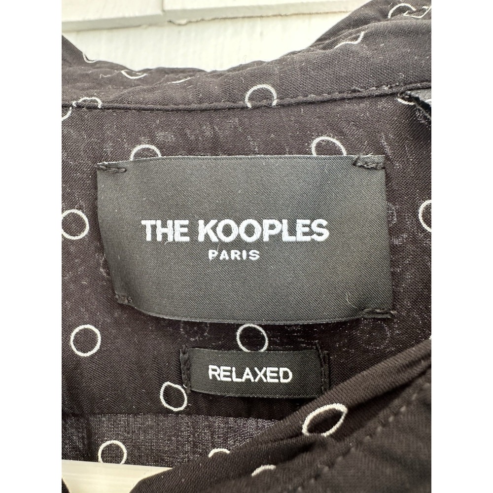 The Kooples Paris Women's Black Relaxed Button-Up Shirt Small‎ Circle Print - Picture 2 of 7
